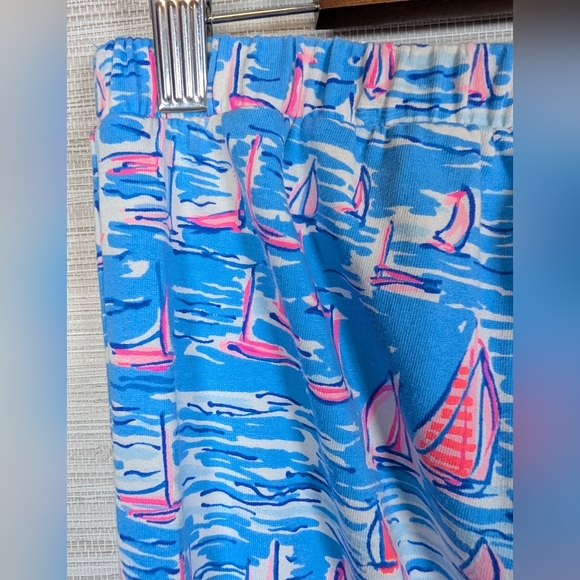 Lilly Pulitzer Jace Romper Zanzibar Blue Sailboats Medium Strapless Pink - Picture 3 of 12